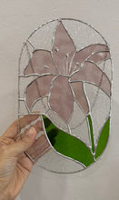 Load image into Gallery viewer, Stained Glass, Stained Glass Lily, lily, mother’s day gift, gift ideas, gift idea, handmade, copper foiling, Tiffany method,  made in Sydney, Australia