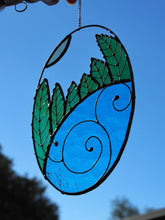 Load image into Gallery viewer, Stained Glass, Suncatcher, Nature's energy, handmade, gift ideas, lead-free solder, trees, water, sun, good energy, Made in Australia, handcrafted, ocean themed, good vibe