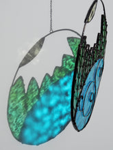 Load image into Gallery viewer, Stained Glass, Suncatcher, Nature's energy, handmade, gift ideas, lead-free solder, trees, water, sun, good energy, Made in Australia, handcrafted, ocean themed, good vibe