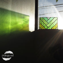 Load image into Gallery viewer, Green Stained Glass window suncatcher | PidegoArt