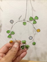Load image into Gallery viewer, Shamrock, gift idea, Irish gift, st patrick’s day, handmade, stained glass suncatcher, pidegoart, dulwich hill, sydney