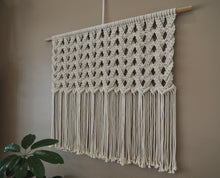 Load image into Gallery viewer, Classic Large Macrame wall hanging with indoor plants, Handmade in Dulwich Hill Sydney, PidegoArt