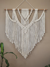 Load image into Gallery viewer, Large Macrame Wall Art, Handmade in Dulwich Hill Sydney, Home Décor, Home improvement, Instead of Picture Frame, cosy home, luxurious, lux, Cotton Bamboo mix fibre, Macrame workshop