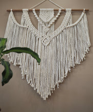 Load image into Gallery viewer, Large Macrame Wall Art, Handmade in Dulwich Hill Sydney, Home Décor, Home improvement, Instead of Picture Frame, cosy home, luxurious, lux, Cotton Bamboo mix fibre, Macrame workshop