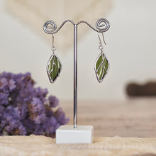 Load image into Gallery viewer,  Earrings, Upcycled, Sake Bottle, Japanese Sake bottle, Sake gift, Sake Item, Sake goods Sydney, Sake Gift idea, handmade earrings, Handmade Jewellery, Handmade Nacklaces, Sustainable Jewellery, Sustainable Earrings, Sustainable Fashion, Dulwich Hill, Sydney, PidegoArt, Toko sake bottle, Sake leaf, Sakenoha
