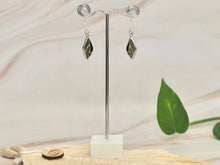 Load image into Gallery viewer, Earrings, Upcycled, Sake Bottle, Japanese Sake bottle, Sake gift, Sake Item, Sake goods Sydney, Sake Gift idea, handmade earrings, Handmade Jewellery, Handmade Nacklaces, Sustainable Jewellery, Sustainable Earrings, Sustainable Fashion, Dulwich Hill, Sydney, PidegoArt, Toko sake bottle, Sake leaf, Sakenoha