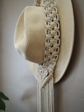 Load image into Gallery viewer, Practical wall art, Hat holder, Hat hanger, Hat, Umbrella tree, indoor Plant, Wall Art, Macrame, Beige wall, perfect gift for hat lover, handmade, Sun hat.