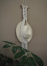Load image into Gallery viewer, Practical wall art, Hat holder, Hat hanger, Hat, Umbrella tree, indoor Plant, Wall Art, Macrame, Beige wall, perfect gift for hat lover, handmade, Sun hat.