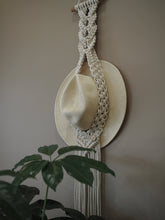 Load image into Gallery viewer, Practical wall art, Hat holder, Hat hanger, Hat, Umbrella tree, indoor Plant, Wall Art, Macrame, Beige wall, perfect gift for hat lover, handmade, Sun hat.