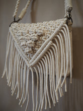 Load image into Gallery viewer, Macrame Handbag with tassel with 2 straps, handmade in Dulwich Hill Sydney Australia, boho Style, elegant, casual, summer bag