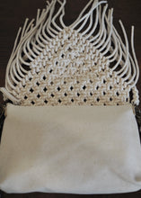 Load image into Gallery viewer, Macrame Handbag with tassel with 2 straps, handmade in Dulwich Hill Sydney Australia, boho Style, elegant, casual, summer bag