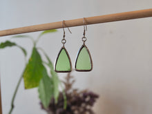 Load image into Gallery viewer, Earrings, Upcycled, Sake Bottle, Japanese Sake bottle, Sake gift, Sake Item, Sake goods Sydney, Sake Gift idea, handmade earrings, Handmade Jewellery, Handmade Nacklaces, Sustainable Jewellery, Sustainable Earrings, Sustainable Fashion, Dulwich Hill, Sydney, PidegoArt, Nabeshima sake bottle