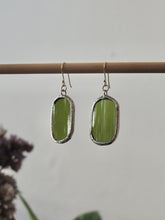 Load image into Gallery viewer, Earrings, Upcycled, Sake Bottle, Japanese Sake bottle, Sake gift, Sake Item, Sake goods Sydney, Sake Gift idea, handmade earrings, Handmade Jewellery, Handmade Nacklaces, Sustainable Jewellery, Sustainable Earrings, Sustainable Fashion, Dulwich Hill, Sydney, PidegoArt, Toko sake bottle, Sake leaf, Stadium Shape  Earrings
