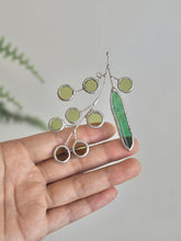 Load image into Gallery viewer, stained Glass, suncatcher, australian citizienship gift, golden wattle, Australian national flower, handmade, dulwich hill, gold and green, pidegoart, copper foil, led-free solder