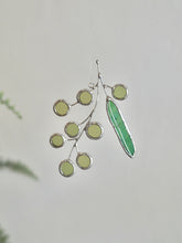 Load image into Gallery viewer, stained Glass, suncatcher, australian citizienship gift, golden wattle, Australian national flower, handmade, dulwich hill, gold and green, pidegoart, copper foil, led-free solder