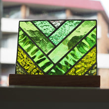 Load image into Gallery viewer, Green Stained Glass window suncatcher | PidegoArt
