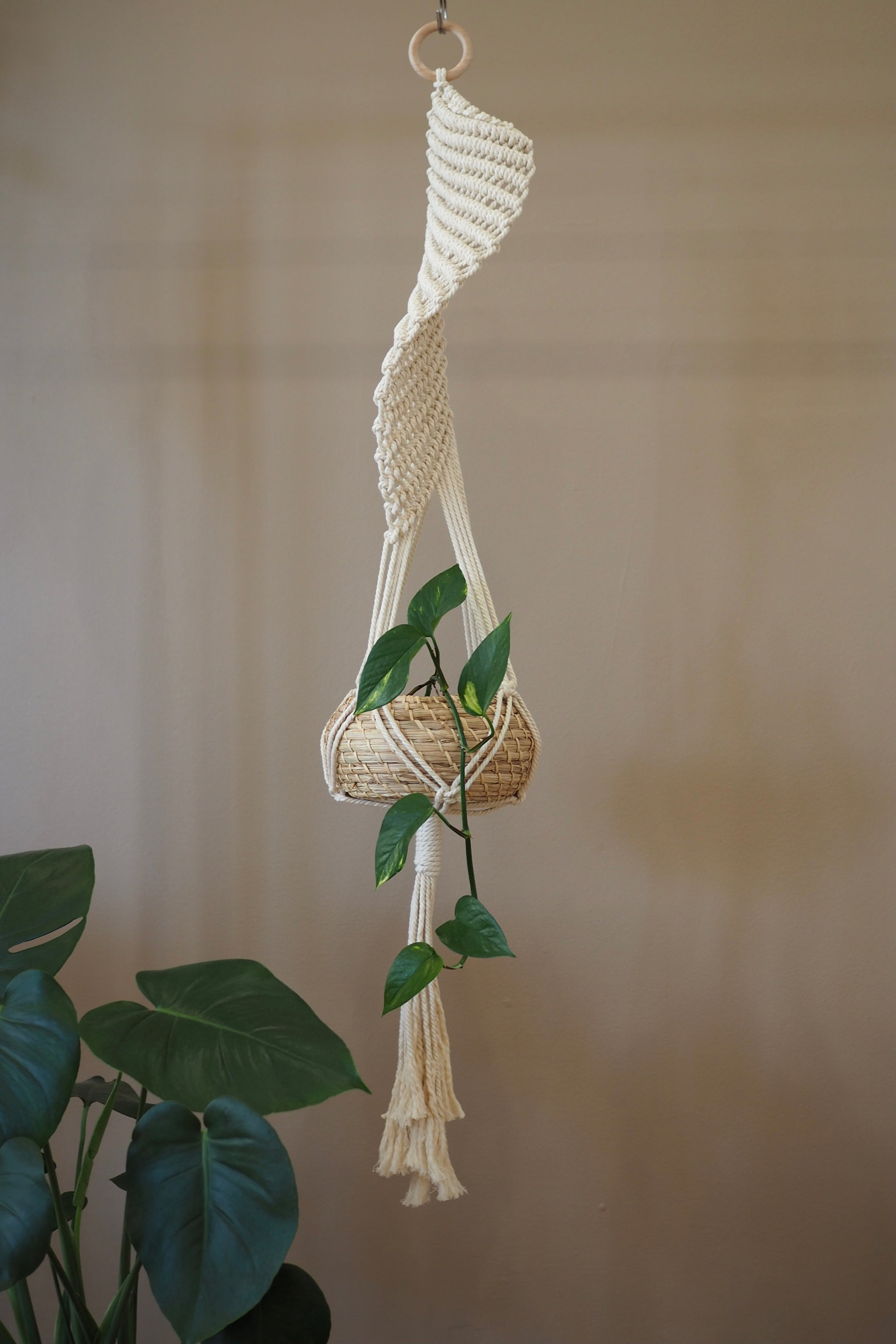 spiral knot macrame plant hanger Spiral Macrame Plant Hanger