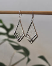 Load image into Gallery viewer, Earrings, Stained Glass, clear glass, Cross, unique design, handmade in Sydney, gift idea, unique gift, elegant, casual, cross earrings, Christian. 

