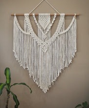 Load image into Gallery viewer, Large Macrame Wall Art, Handmade in Dulwich Hill Sydney, Home Décor, Home improvement, Instead of Picture Frame, cosy home, luxurious, lux, Cotton Bamboo mix fibre, Macrame workshop
