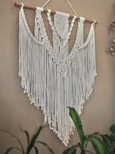 Load image into Gallery viewer, Large Macrame Wall Art, Handmade in Dulwich Hill Sydney, Home Décor, Home improvement, Instead of Picture Frame, cosy home, luxurious, lux, Cotton Bamboo mix fibre, Macrame workshop
