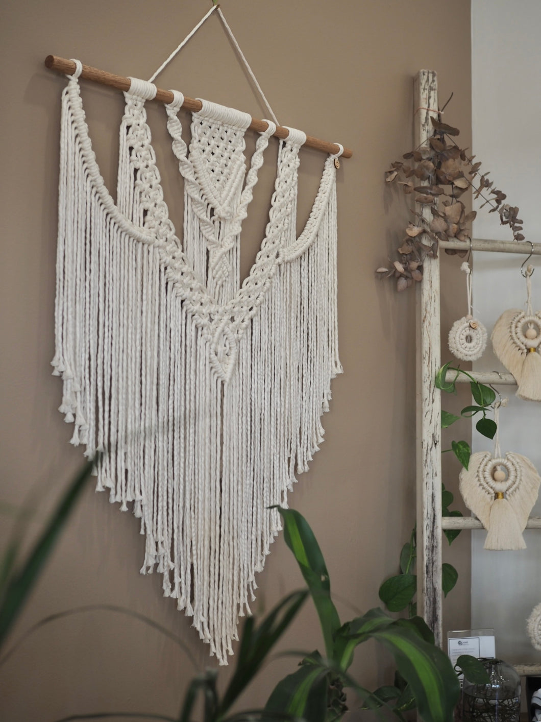 Large Macrame Wall Art, Handmade in Dulwich Hill Sydney, Home Décor, Home improvement, Instead of Picture Frame, cosy home, luxurious, lux, Cotton Bamboo mix fibre, Macrame workshop