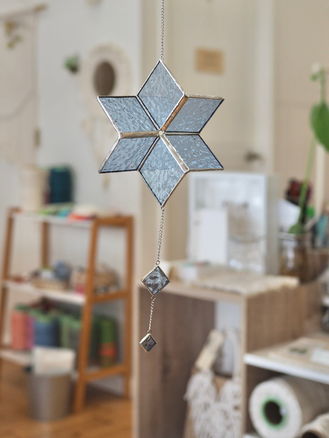 Stained Glass, Star Spinner, handmade, gift idea, spinning, wind spinner